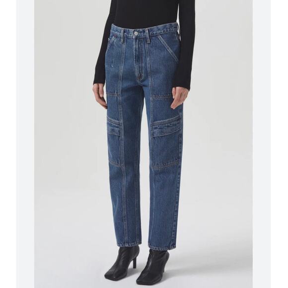 Agolde Cooper Cargo Jeans in Regulation Size 31 High Rise Straight Leg NWT - Picture 1 of 8
